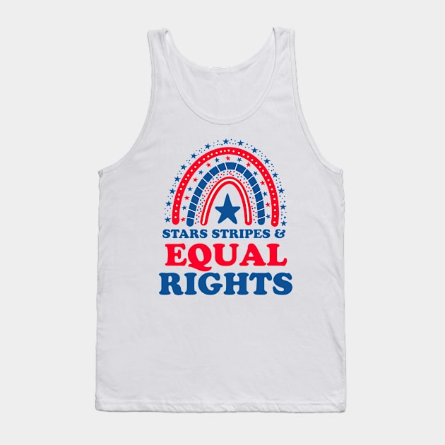 Pro Choice Boho Rainbow Feminist Stars Stripes Equal Rights Tank Top by BadDesignCo